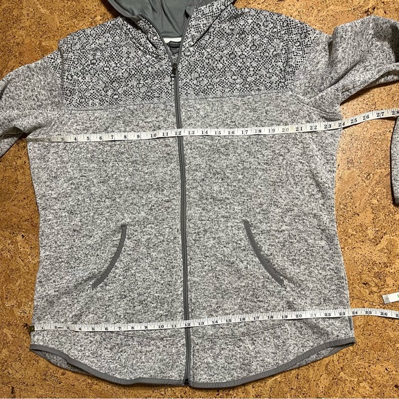 Eddie Bauer Women’s Heathered Gray Hooded Zip Up Knit Fleece Jacket Sz 2XL - Picture 13 of 15